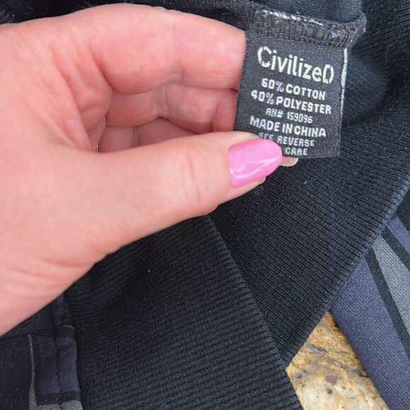 Civilized Black And Gray Streetwear Bear Crewneck Sweatshirt Size M - Picture 6 of 11